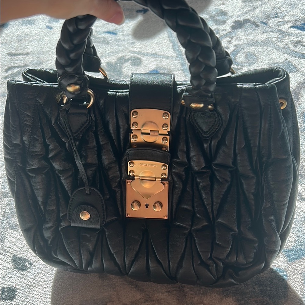Vintage Black Leather Handbag